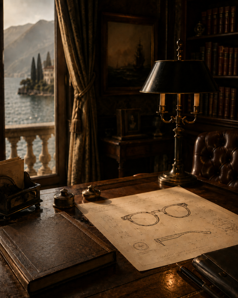 Progetto di una montatura su una scrivania affacciata sul lago